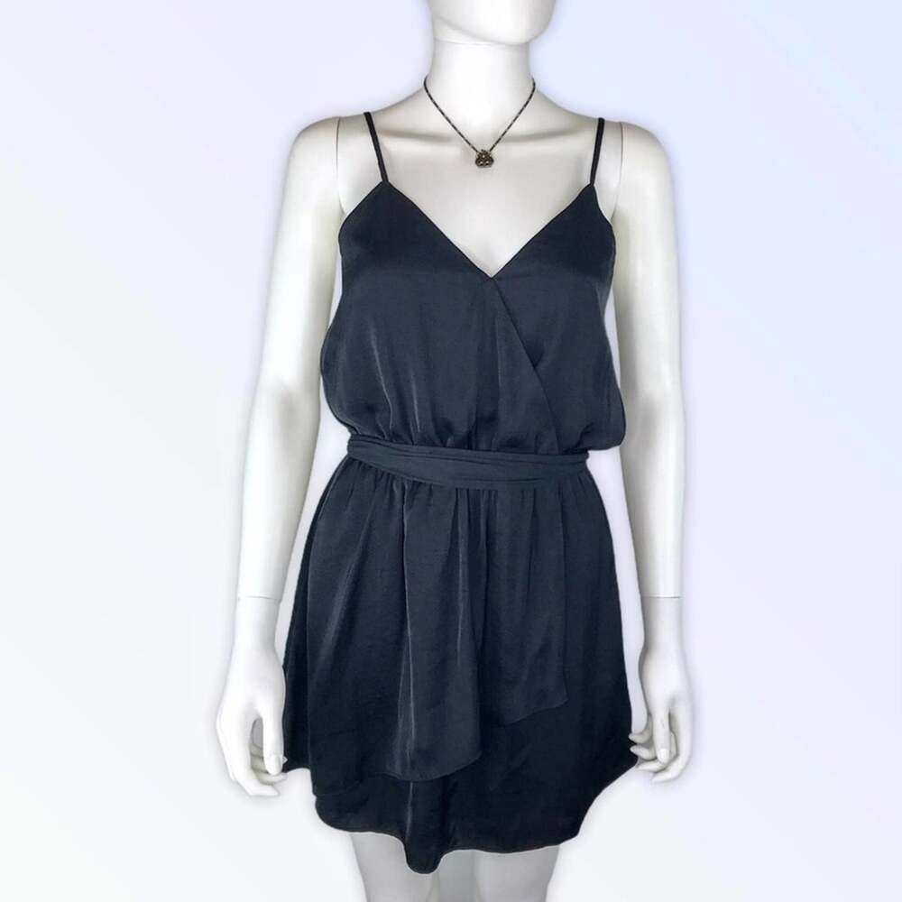 Naked Zebra NWT Black Mini Sun Dress Layered V-neck